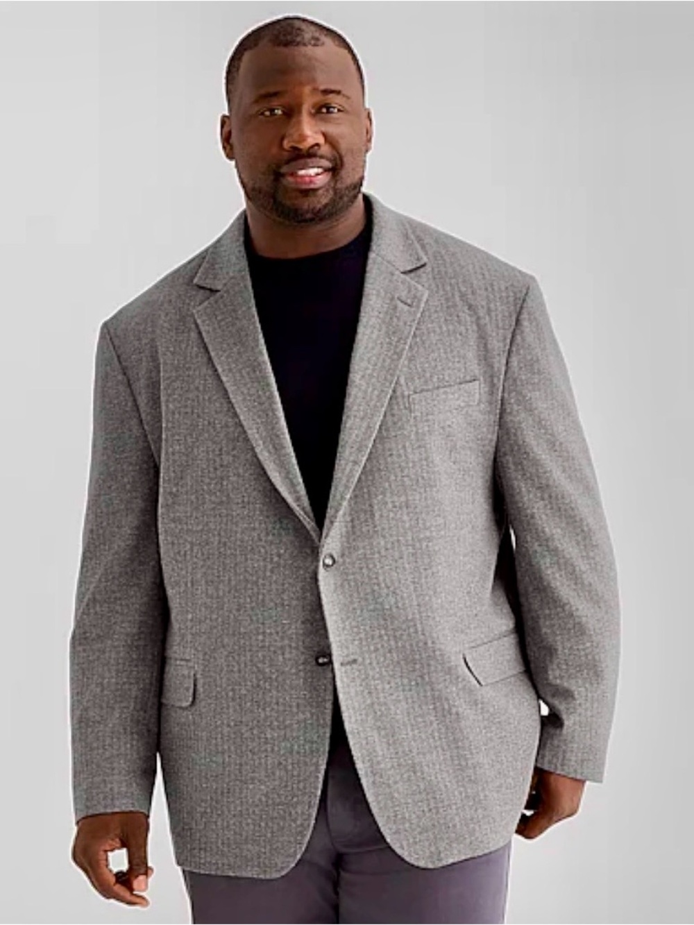 Stafford Men's Big and Tall Classic-Fit Herringbone Sport‎ Coat-Size 58R